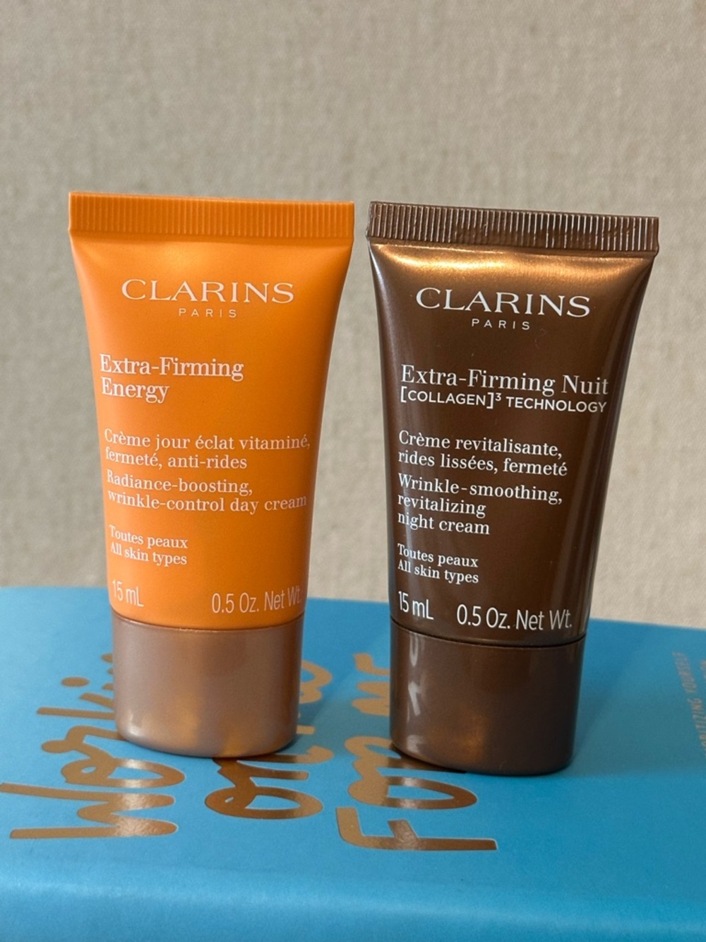 Clarins extra firming wrinkle control day and Night Cream Duo